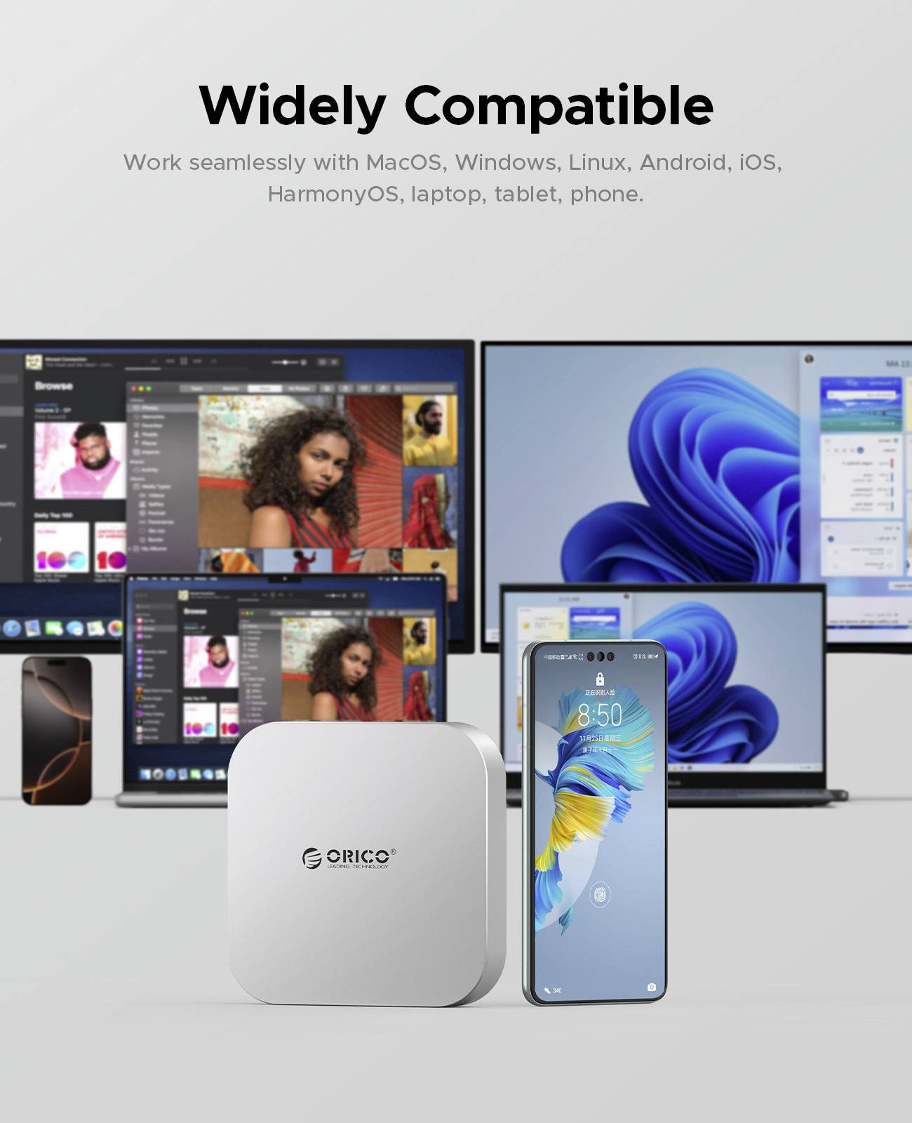 ORICO USB-C® Dockingstation MiniLink M49P Passend für Marke Dockingstations: Apple Mac mini M.2 SSD Steckplatz