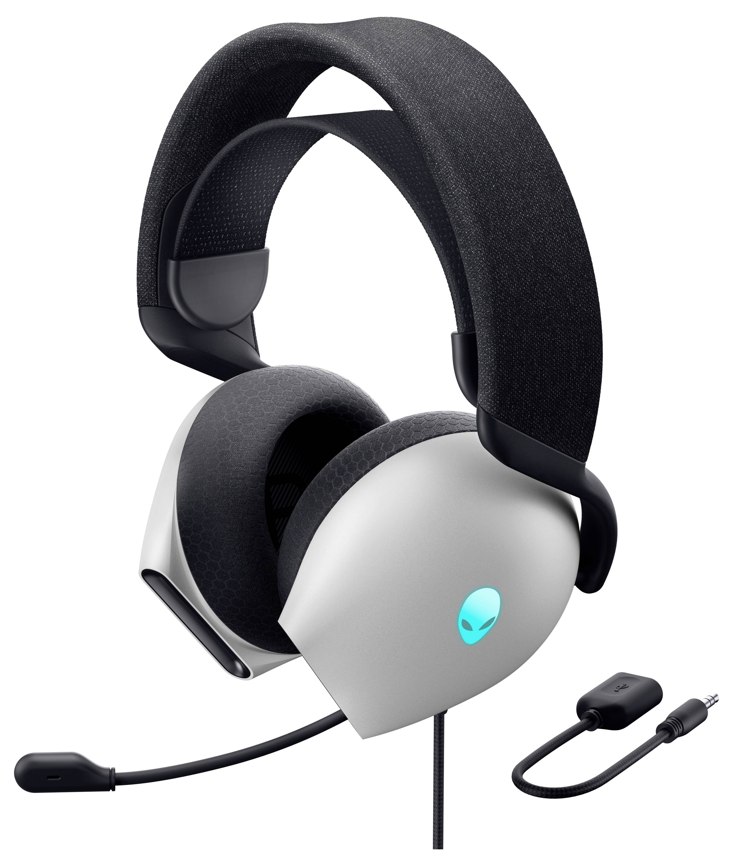 Dell AW520H-W-DEAM Over Ear Kopfhörer kabelgebunden Stereo Weiß High-Resolution Audio Gaming