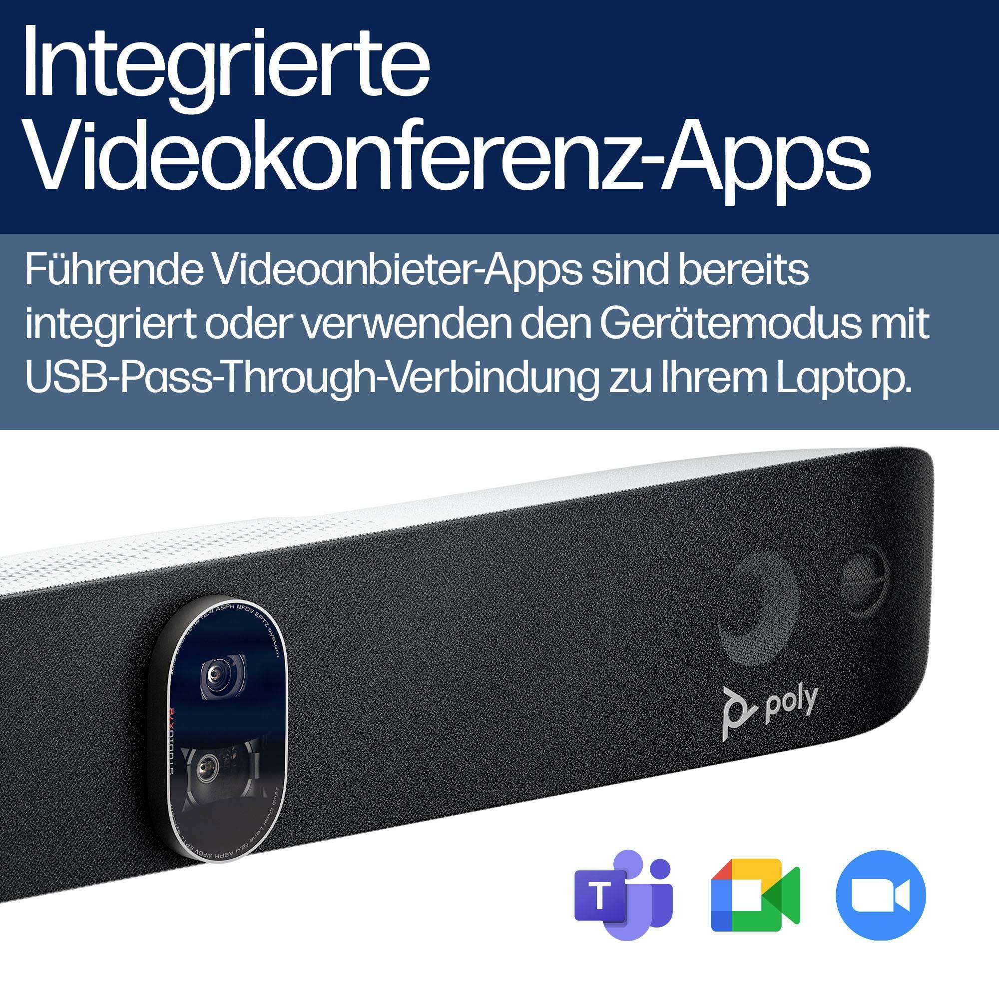 HP Poly Studio X72 All-In-One Video Bar Konferenzlautsprecher HDMI® Eingang, HDMI® Ausgang, USB-C®, USB-A, Audio-Line-in