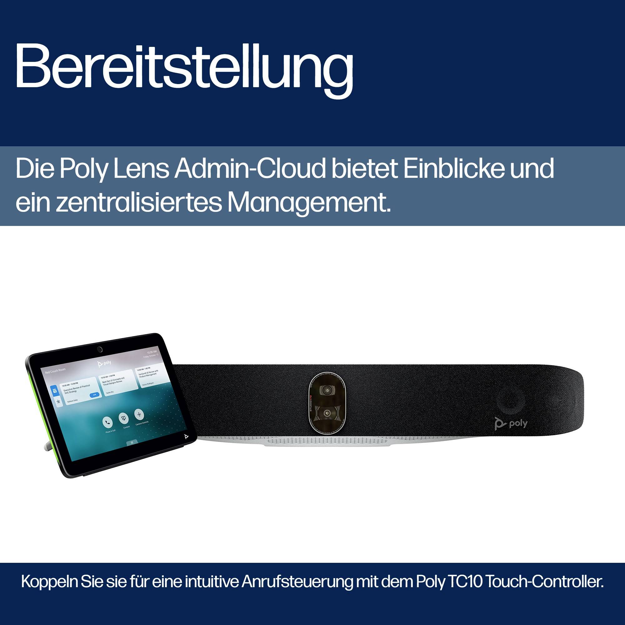 HP Poly Studio X72 All-In-One Video Bar Konferenzlautsprecher HDMI® Eingang, HDMI® Ausgang, USB-C®, USB-A, Audio-Line-in