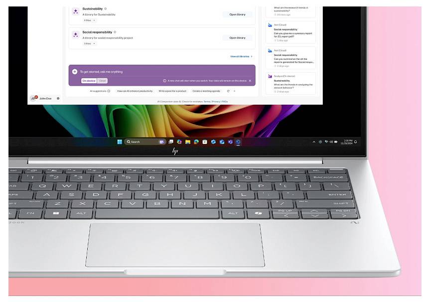 HP Notebook EliteBook 8 G1i 35.6cm (14 Zoll) WQXGA Intel® Core™ Ultra 5 (Series 2) 228V 32GB RAM 512GB SSD Deutsch, QWERTZ Silber