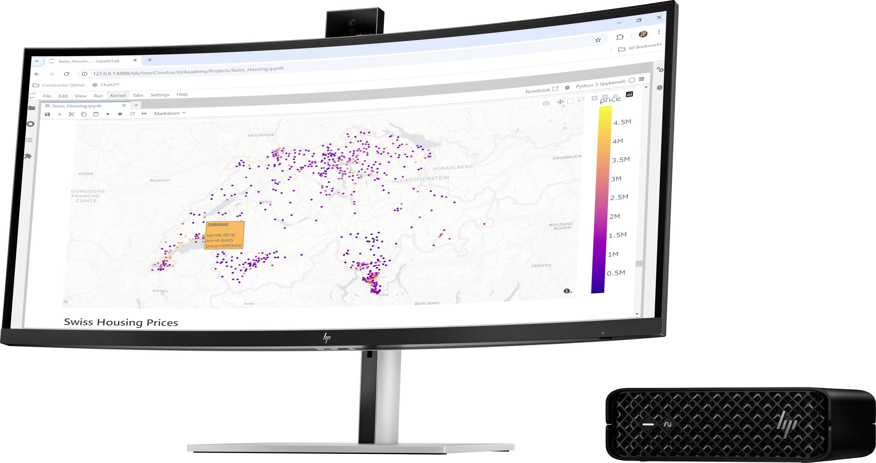 HP Workstation Mini PC Z2 Mini G1i Intel® Core™ Ultra 7 (Series 2) 265 5.3GHz 16GB RAM 512GB SSD Nvidia RTX™ A400 A40LRET