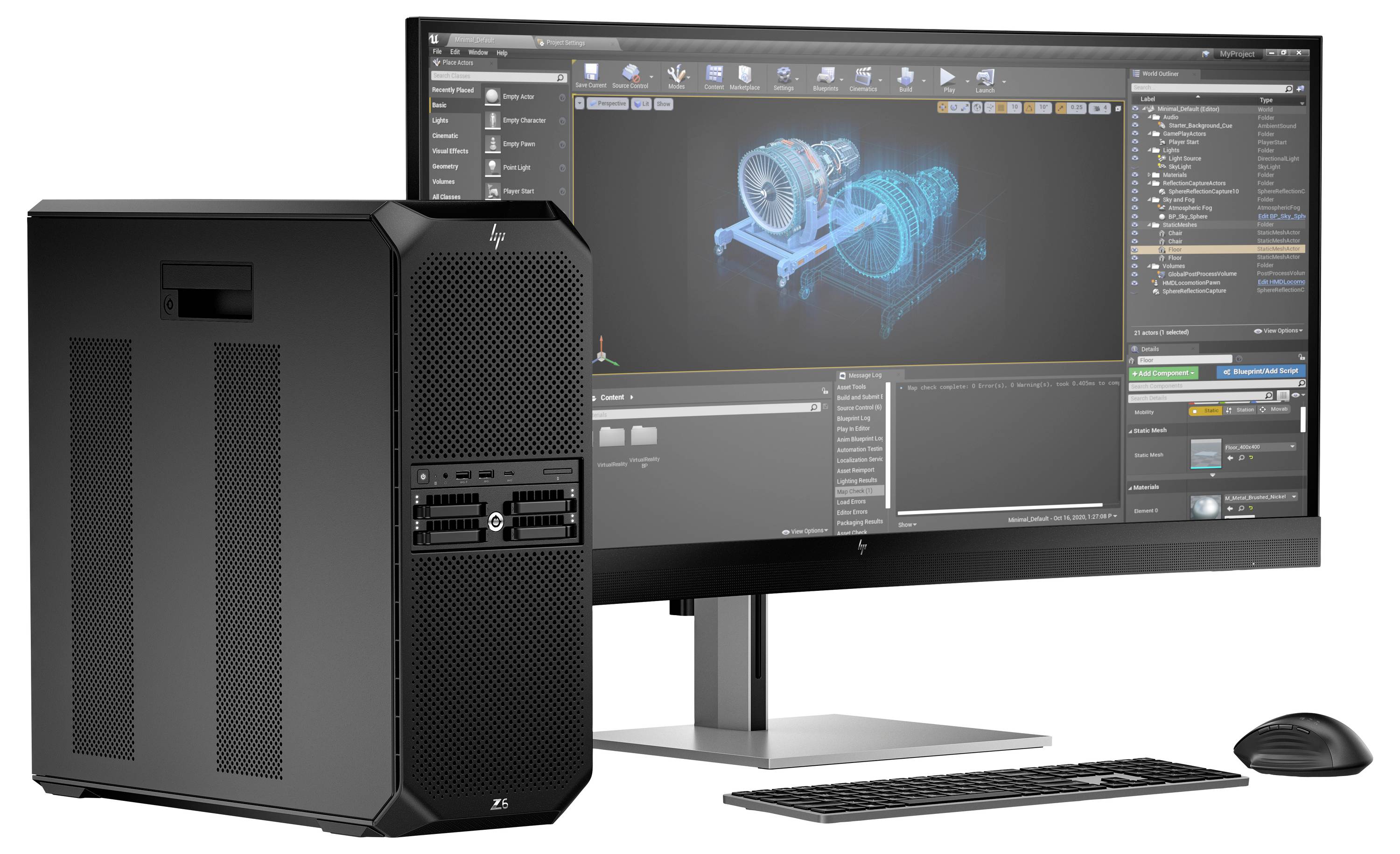 HP Workstation Z6 G5 A - Tower - 4U - 1 x Ryzen ThreadRipper PRO 7955WX / 4.5 GHz - RAM 64 GB - SSD 2 TB - HP Z Turbo Dr