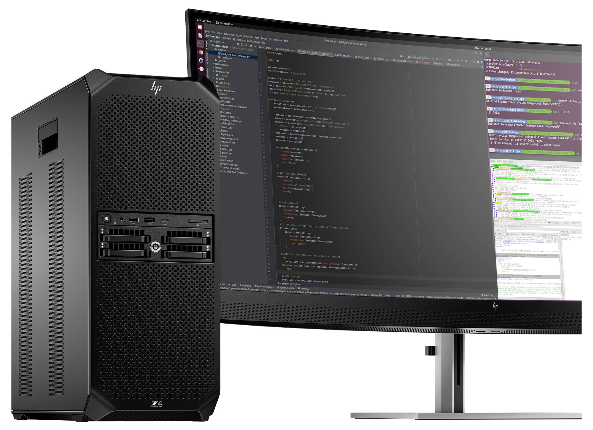 HP Workstation Z6 G5 A - Tower - 4U - 1 x Ryzen ThreadRipper PRO 7955WX / 4.5 GHz - RAM 64 GB - SSD 2 TB - HP Z Turbo Dr