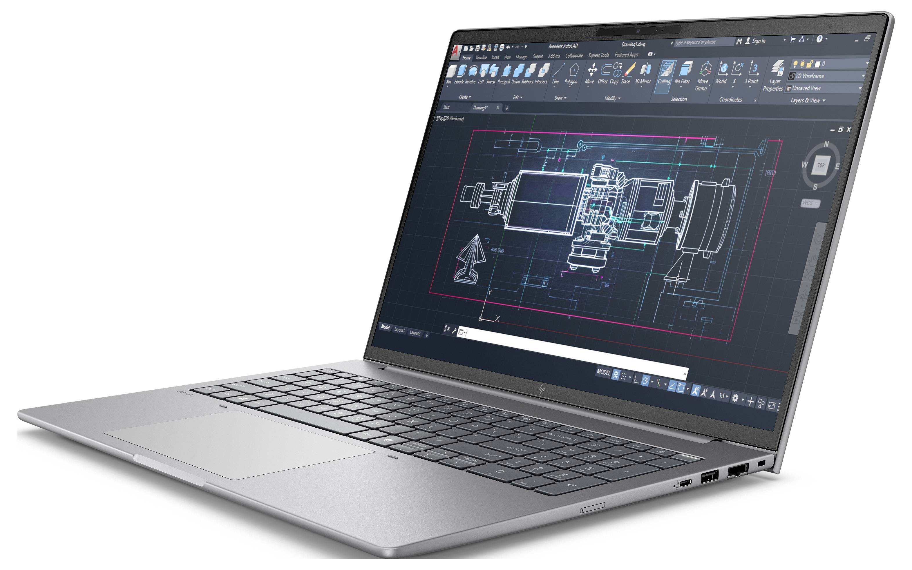 HP Workstation Notebook ZBook 8 G1i 40.6 cm (16 Zoll) WUXGA Intel® Core™ Ultra 7 (Series 2) 255H 32 GB RAM 1 TB SSD Deutsch, QWERTZ Silber
