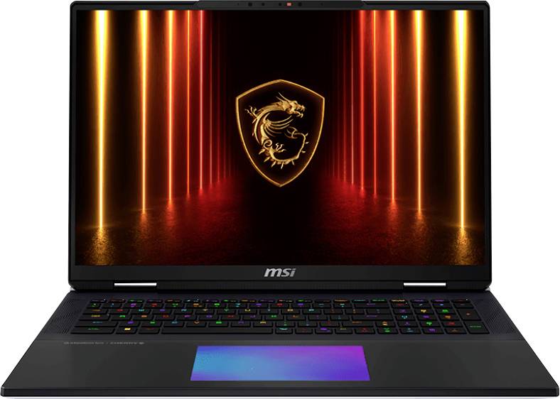 MSI Gaming Notebook 001824-656 45.7cm (18 Zoll) UHD+ Intel® Core™ Ultra 9 285HX 64GB RAM 2TB SSD Deutsch, QWERTZ Schwarz, Silber