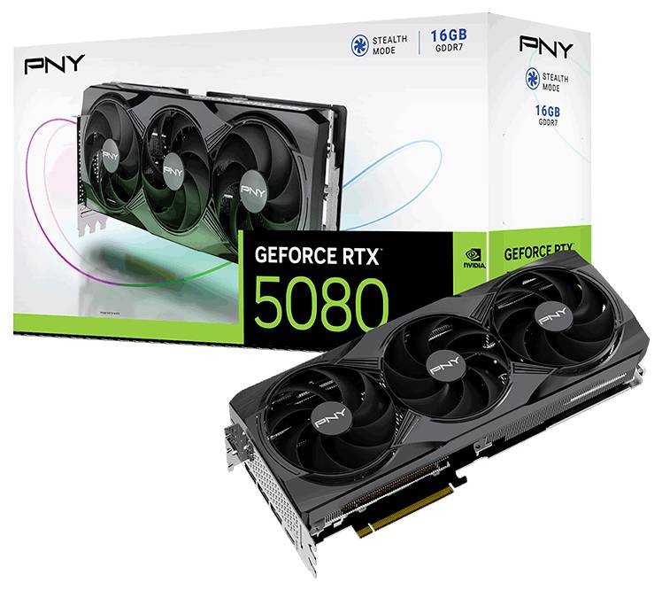 PNY Grafikkarte Nvidia GeForce RTX 5080 GeForce RTX 5080 16GB GDDR7-RAM NVIDIA G-Sync