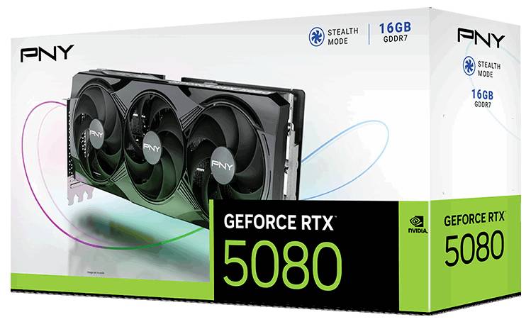 PNY Grafikkarte Nvidia GeForce RTX 5080 GeForce RTX 5080 16 GB GDDR7-RAM NVIDIA G-Sync