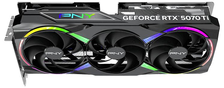 PNY Grafikkarte RTX 5070 Ti GeForce RTX 5070 Ti 16GB GDDR7-RAM