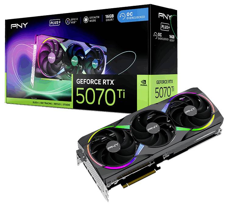 PNY Grafikkarte RTX 5070 Ti GeForce RTX 5070 Ti 16GB GDDR7-RAM