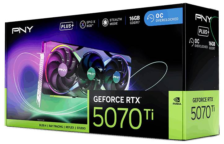 PNY Grafikkarte RTX 5070 Ti GeForce RTX 5070 Ti 16GB GDDR7-RAM