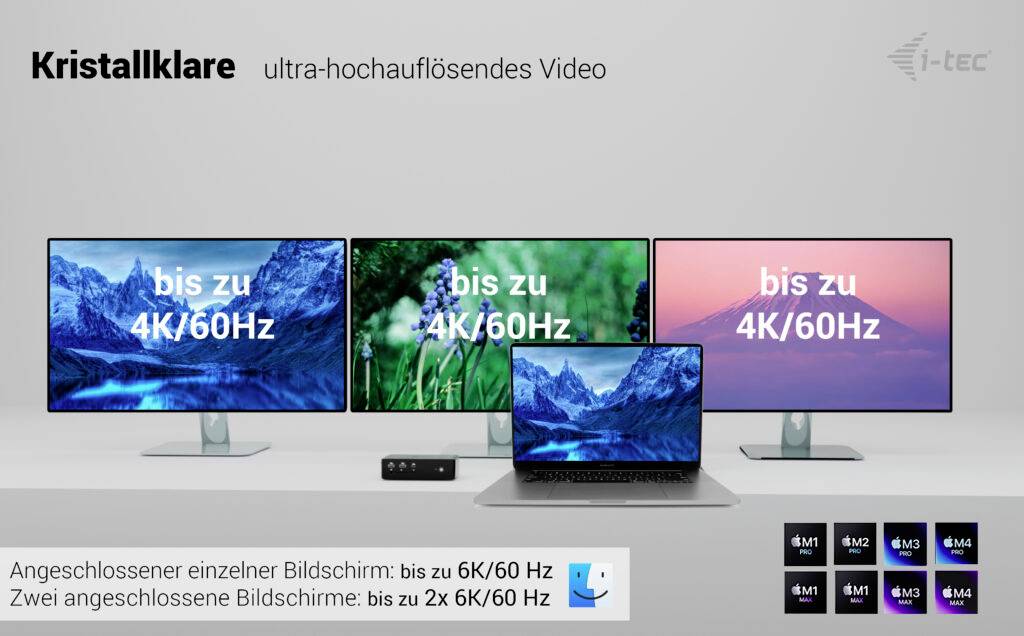 I-tec Thunderbolt™ 5 Dockingstation Thunderbolt 5 Quattro Display Docking Station + Power Delivery 140W