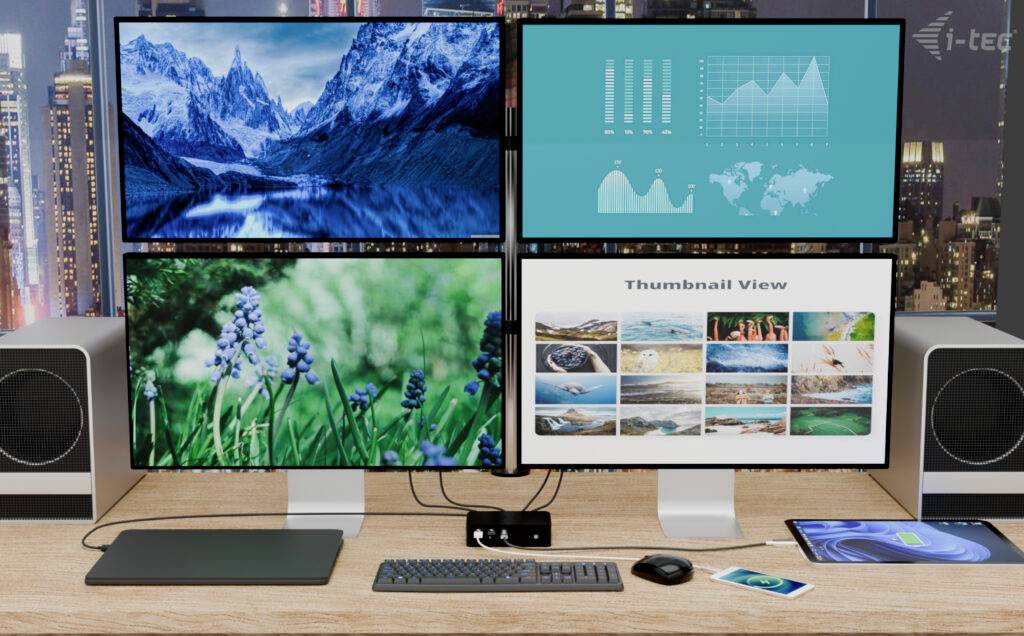 I-tec USB4® / Thunderbolt™ 4 Dockingstation Thunderbolt5 Quattro Display Docking Station + Power Delivery 140W