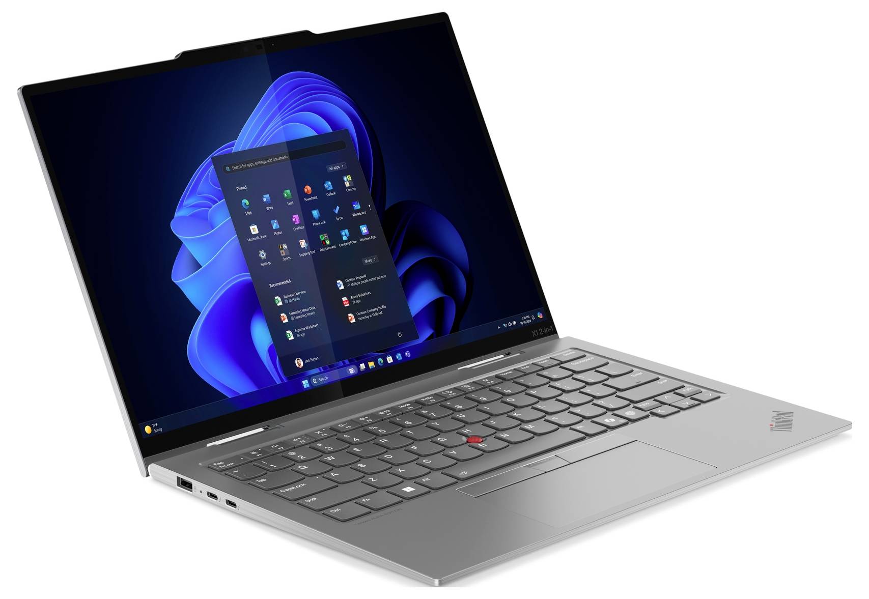 Lenovo 2-in-1 Notebook / Tablet ThinkPad X1 35.6 cm (14 Zoll) WQXGA+ Intel® Core™ Ultra 7 (Series 2) 258V 32 GB RAM 1 TB SSD Deutsch, QWERTZ N