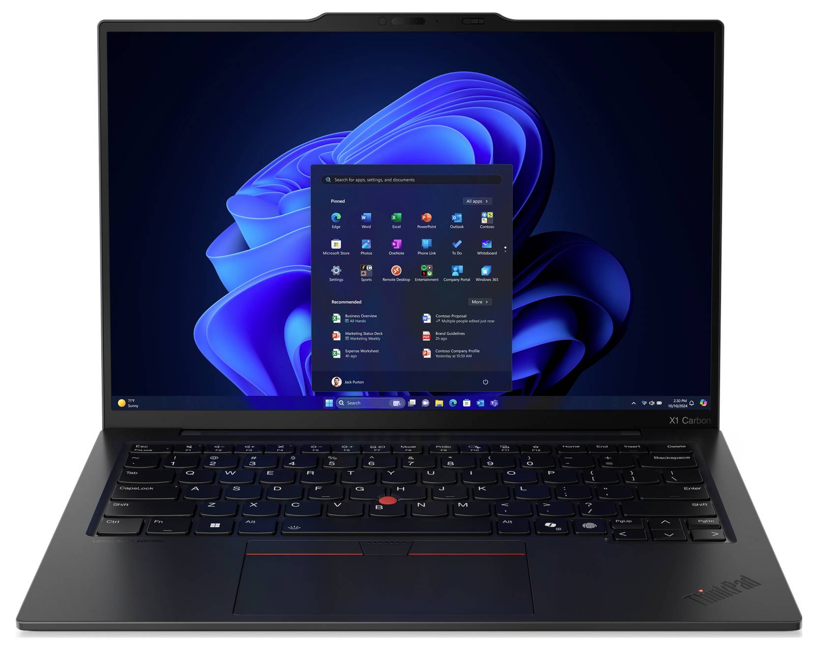 Lenovo Notebook ThinkPad X1 35.6cm (14 Zoll) 2.8K Intel® Core™ Ultra 7 (Series 2) 258V 32GB RAM 1TB SSD Deutsch, QWERTZ Schwarz