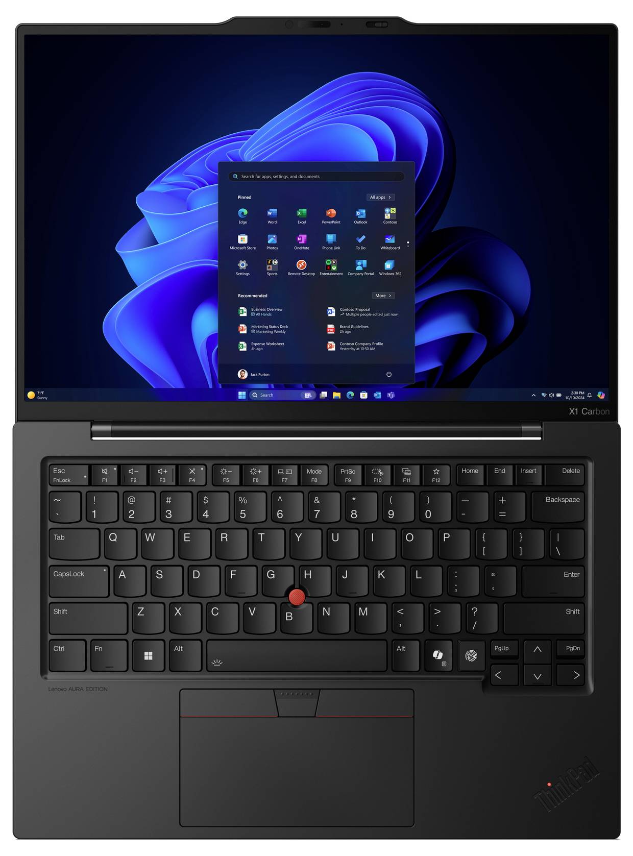 Lenovo Notebook ThinkPad X1 35.6 cm (14 Zoll) 2.8K Intel® Core™ Ultra 7 (Series 2) 258V 32 GB RAM 1 TB SSD Deutsch, QWERTZ Schwarz 21NS004