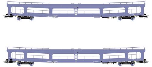 Rivarossi HR4421 H0 DR, 2-tlg. Set Autotransportwagen DDm916, Blau