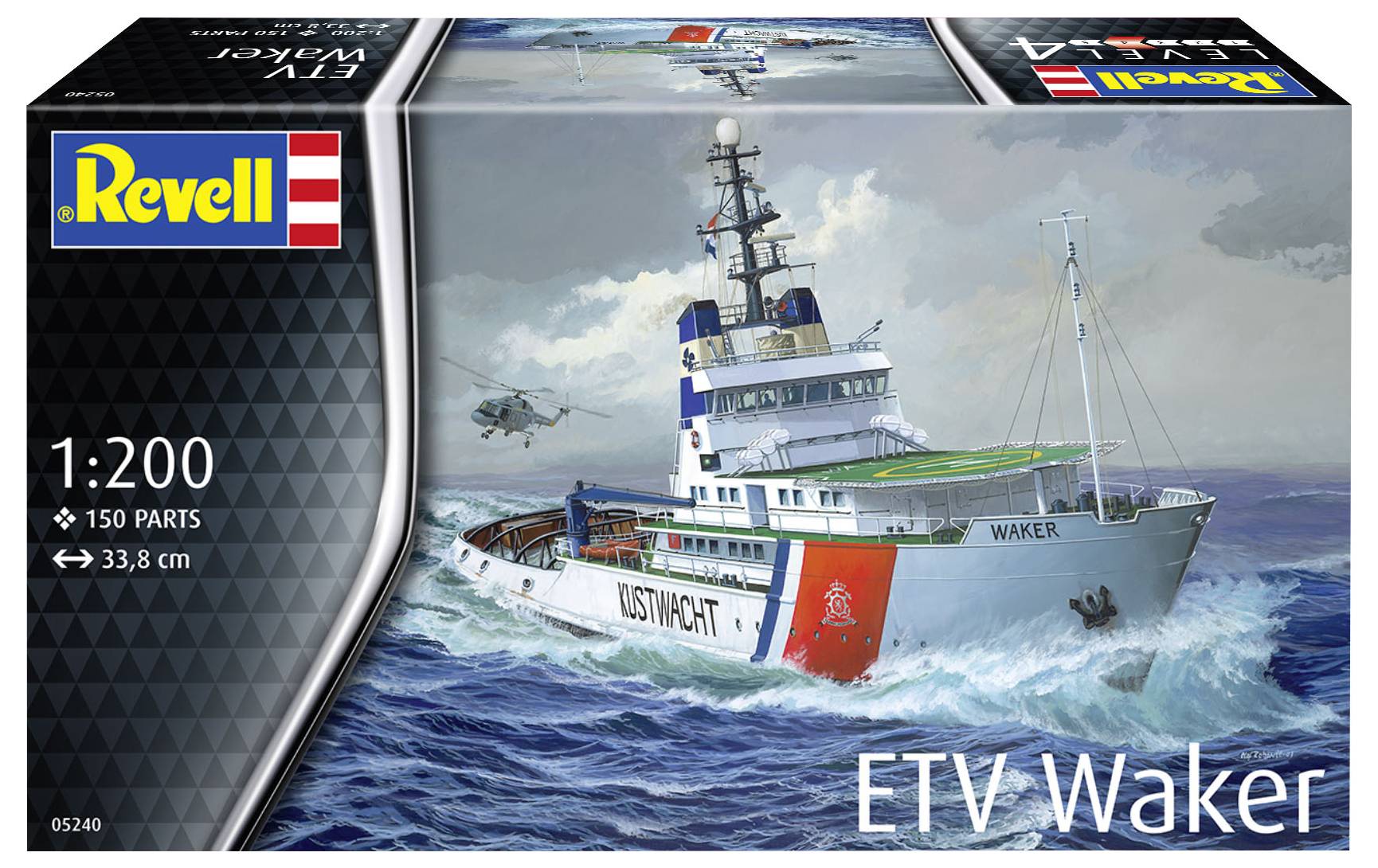 Verpackung eines Modellbausatzes: Küstenwachtboot 