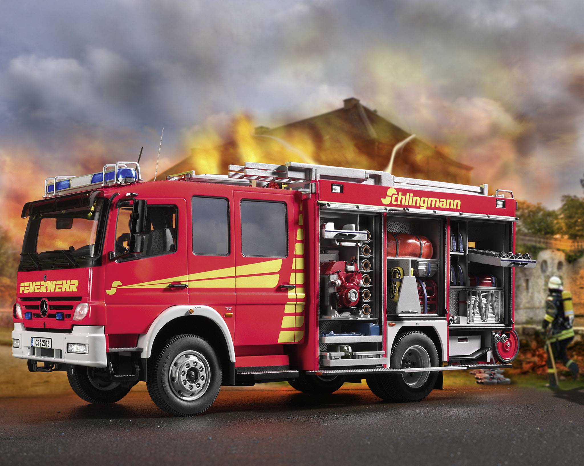 Revell 07404 Schlingmann LF 20/16 Feuerwehrauto Bausatz 1:24