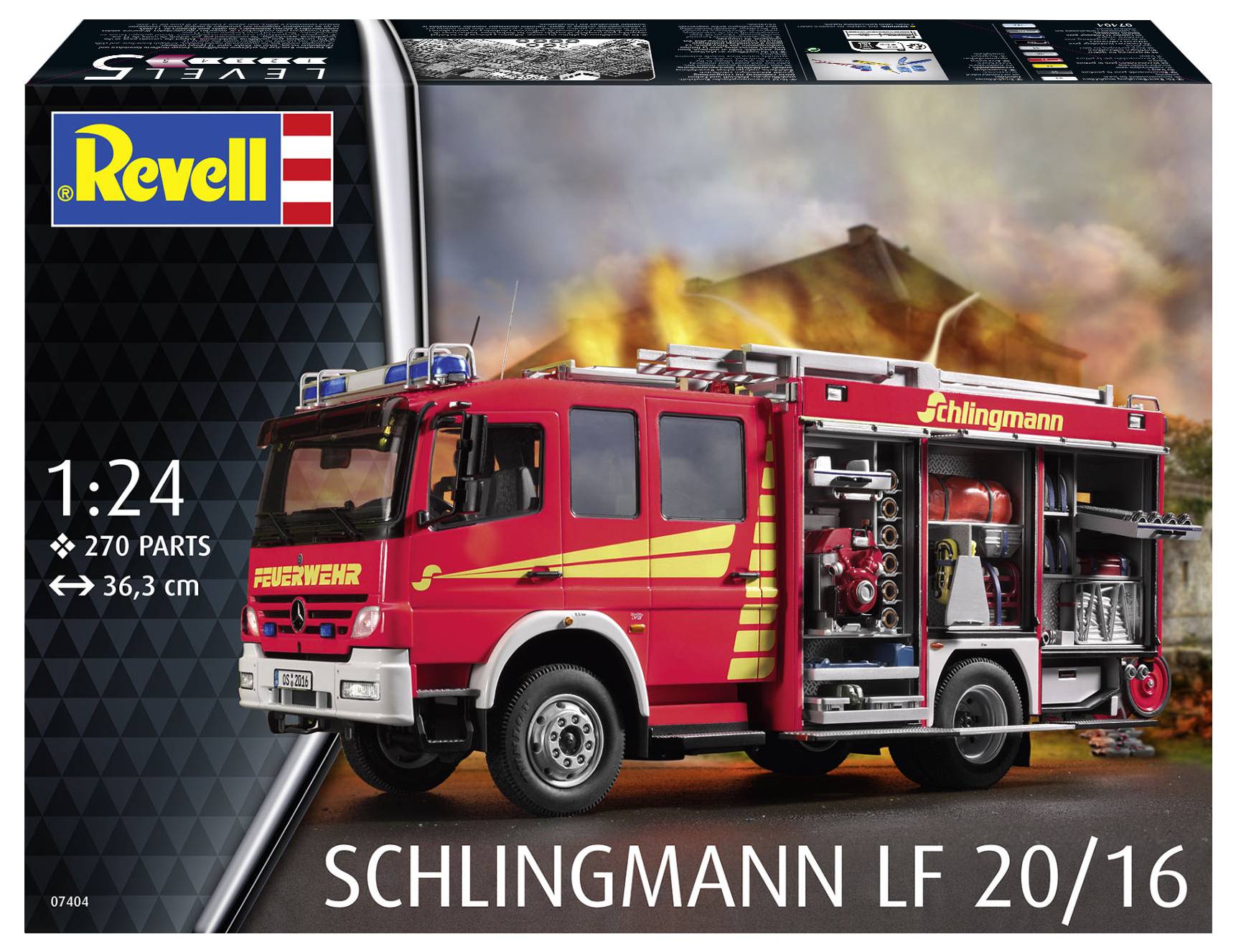 Revell 07404 Schlingmann LF 20/16 Feuerwehrauto Bausatz 1:24