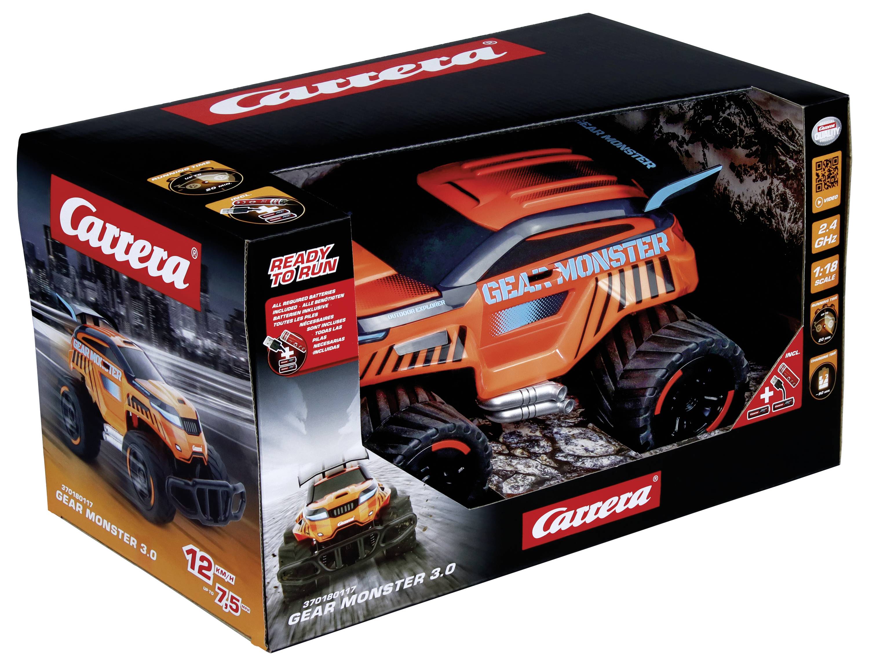 Carrera 370180117 Gear Monster 3.0 RC Einsteiger Modellauto Elektro Monstertruck