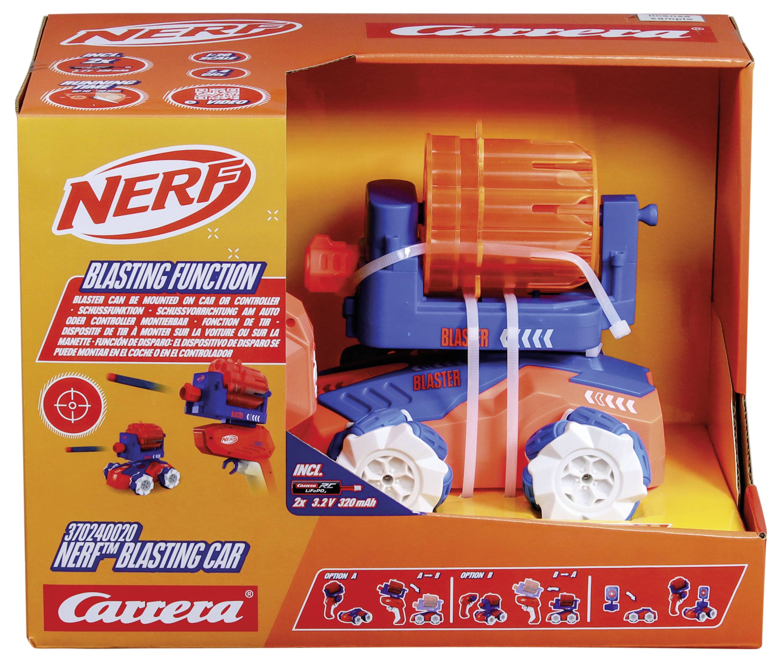 Carrera 370240020 Nerf Blasting Car RC Einsteiger Modellauto Elektro Rally