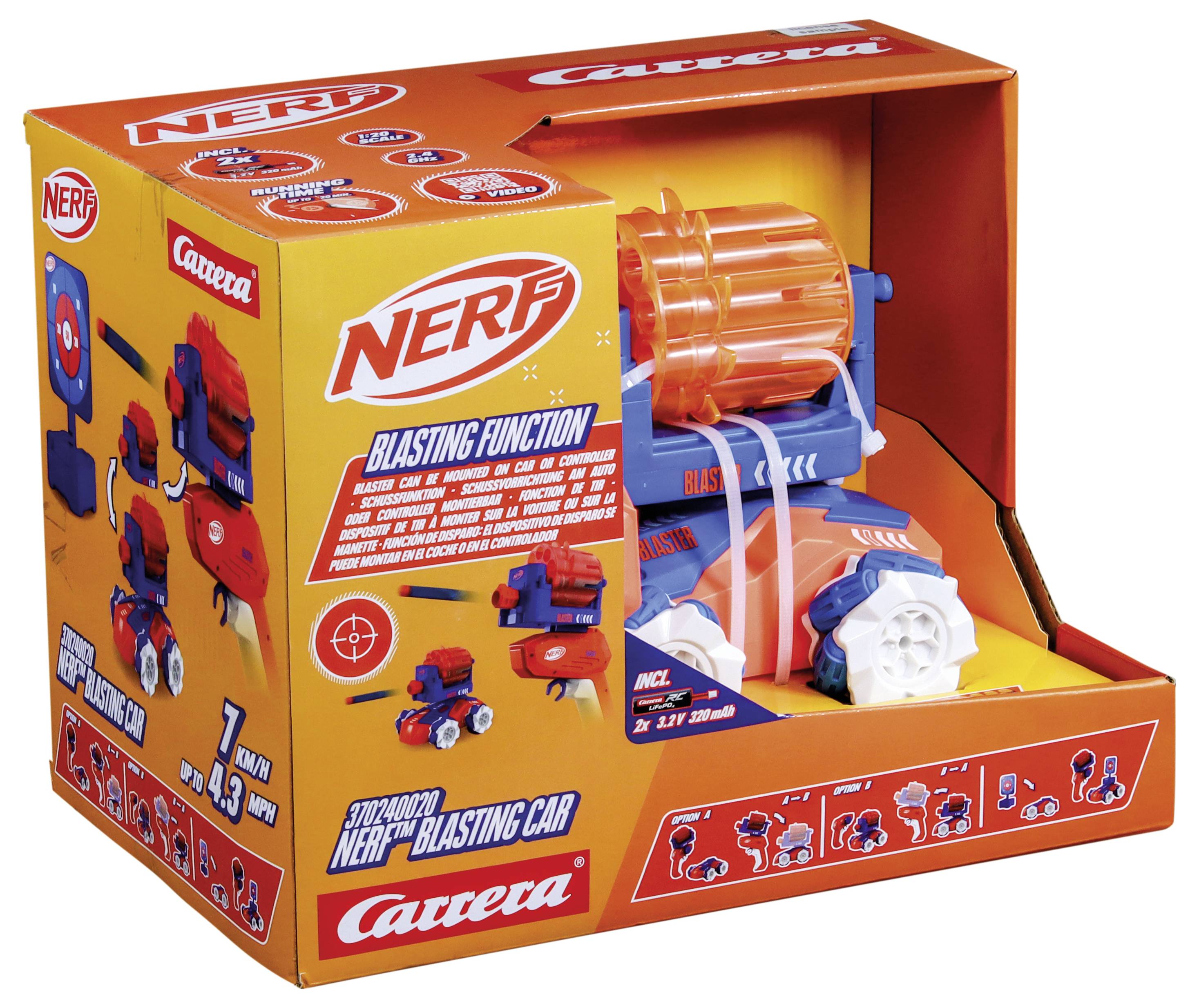 Carrera 370240020 Nerf Blasting Car RC Einsteiger Modellauto Elektro Rally