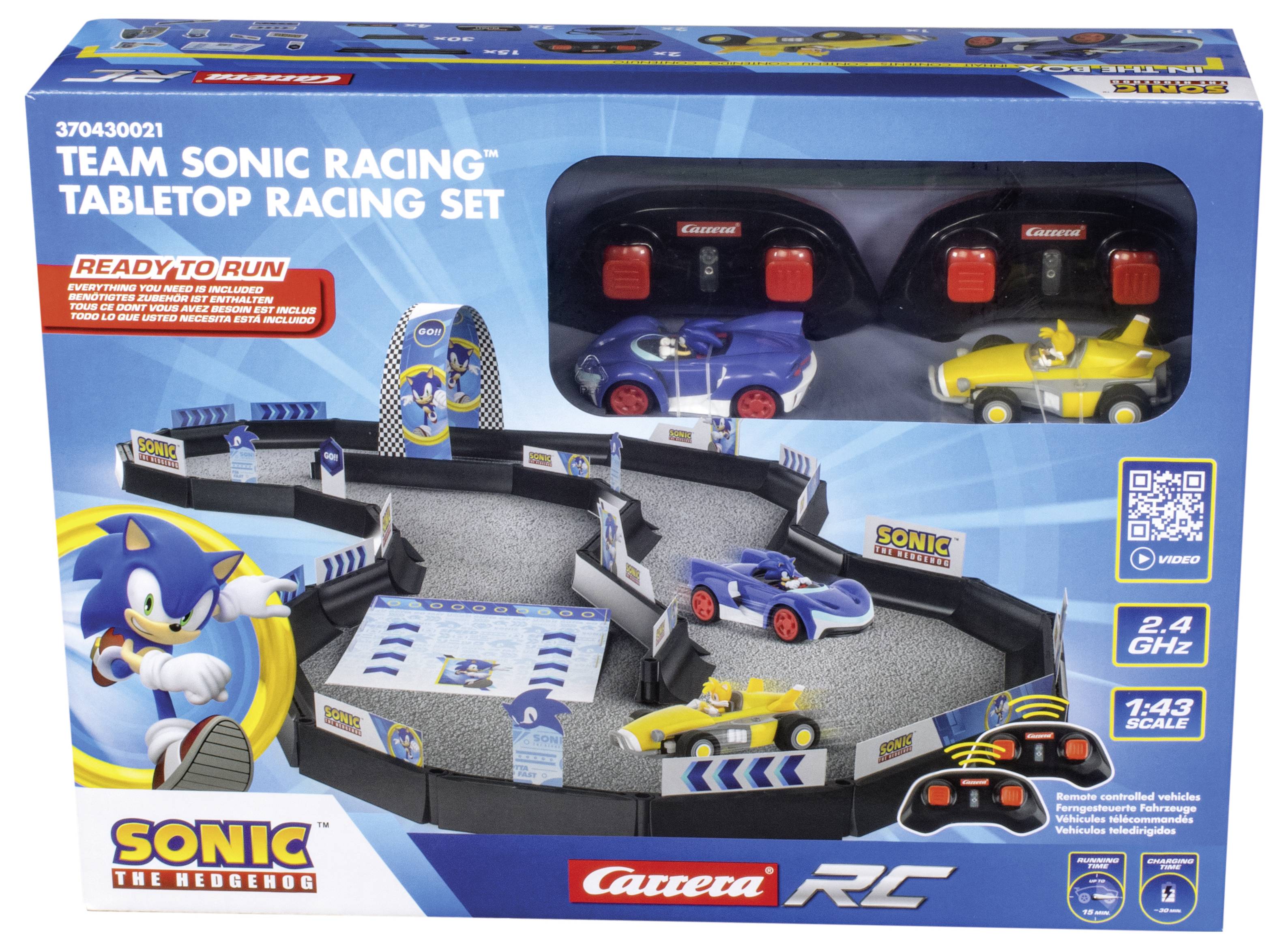 Carrera 370430021 Team Sonic Racing 1:43 RC Modellauto mit Rennbahn Elektro Straßenmodell