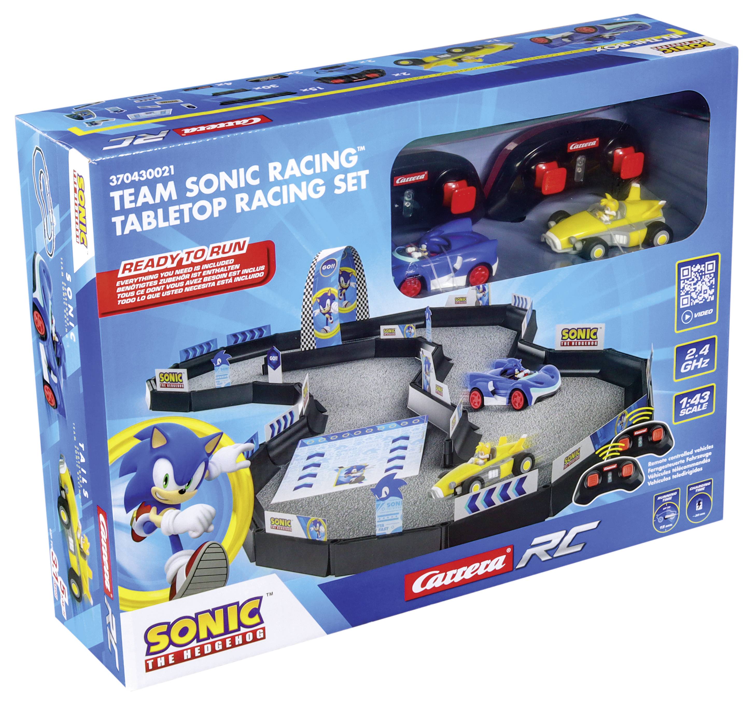 Carrera 370430021 Team Sonic Racing 1:43 RC Modellauto mit Rennbahn Elektro Straßenmodell