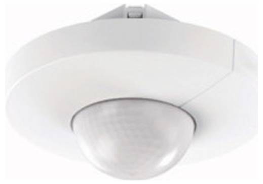 Ein weißer, runder Bewegungsmelder mit Kuppelsensor an der Decke.