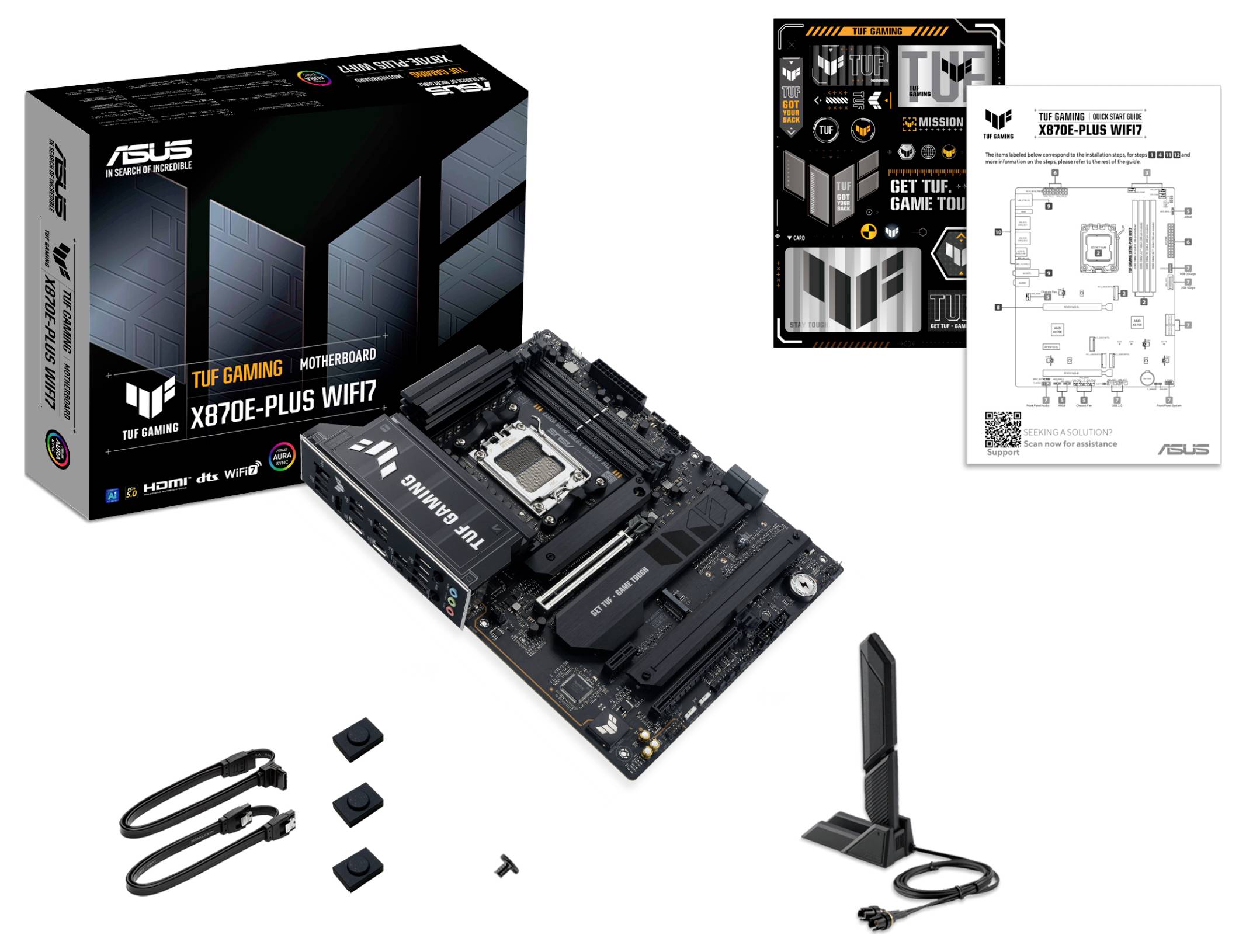 Asus TUF X870E-PLUS Mainboard Sockel (PC) AMD® AM5 Formfaktor (Details) ATX Mainboard-Chipsatz AMD® X870E