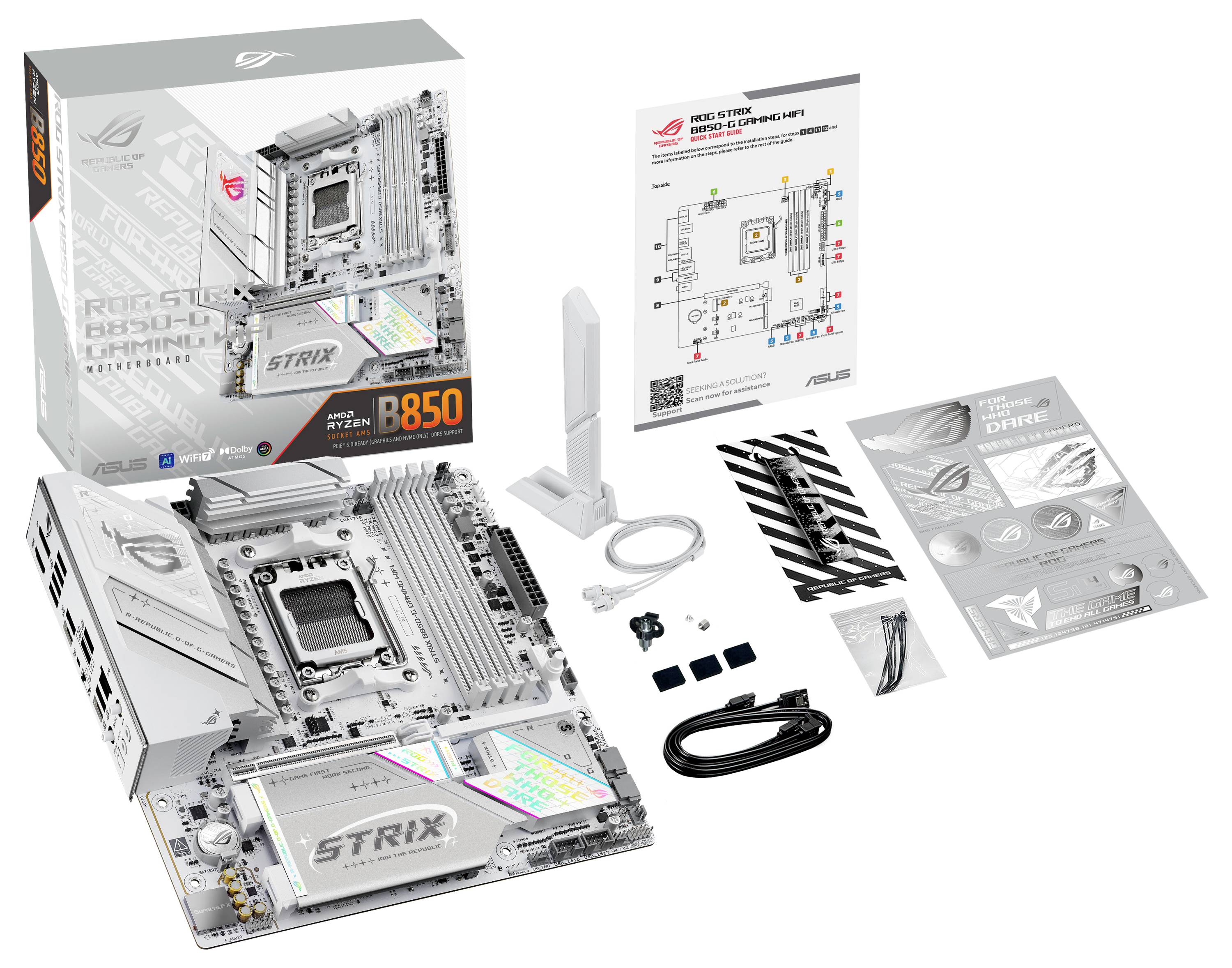Asus ROG STRIX B850-G Mainboard Sockel (PC) AMD® AM5 Formfaktor (Details) Micro-ATX Mainboard-Chipsatz AMD® B850