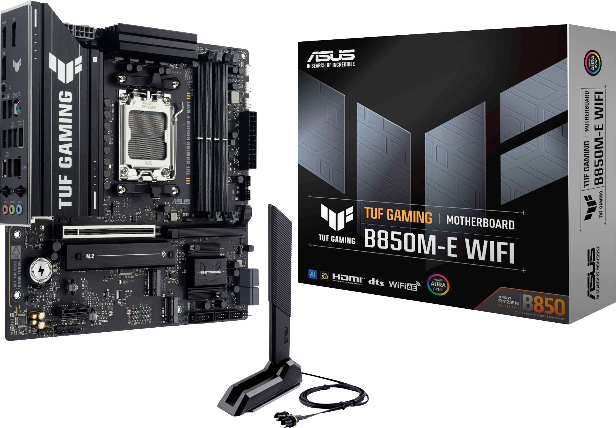 Asus TUF B850M-E Mainboard Sockel (PC) AMD® AM5 Formfaktor (Details) Micro-ATX Mainboard-Chipsatz AMD® B850