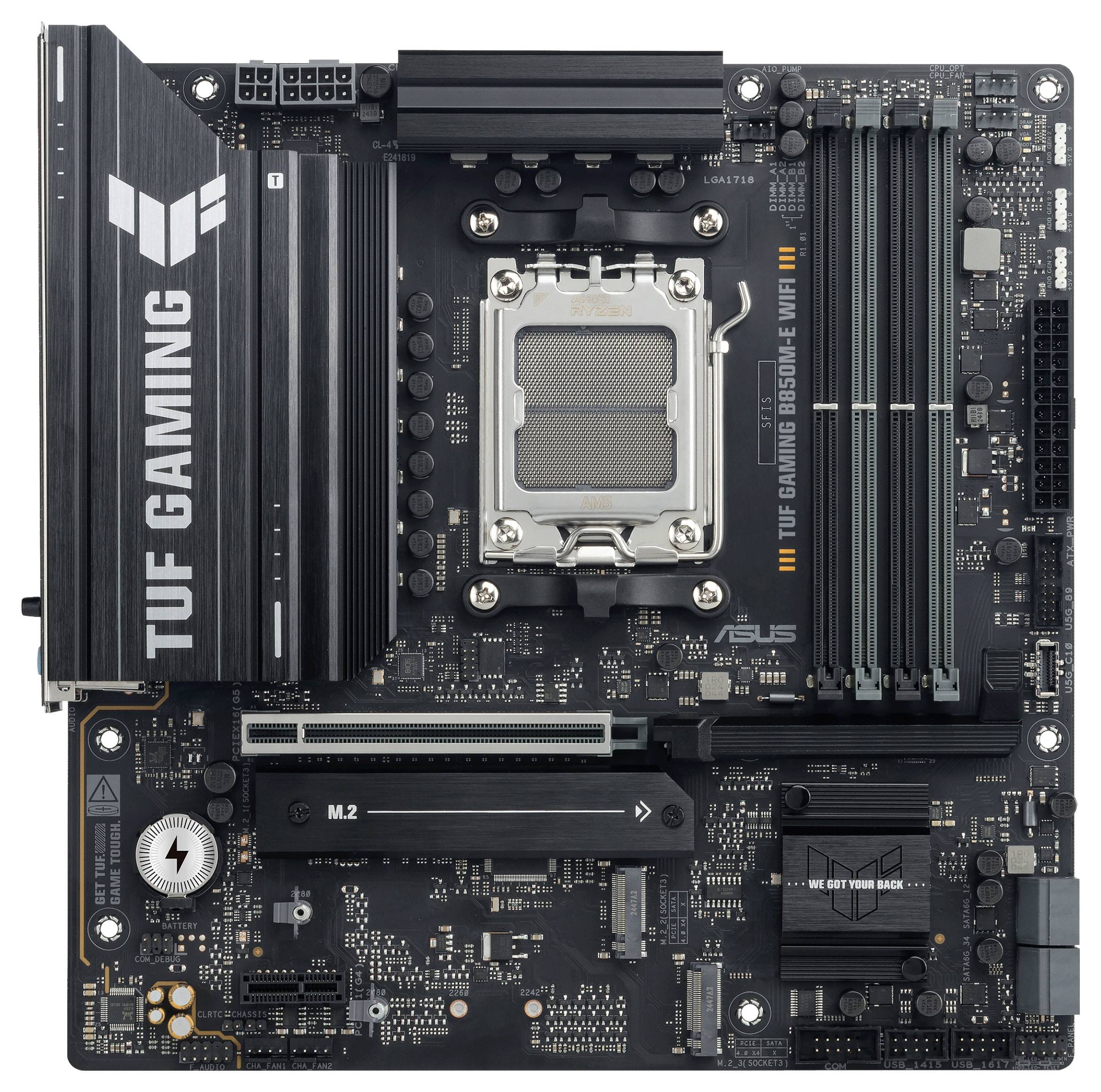 Asus TUF B850M-E Mainboard Sockel (PC) AMD® AM5 Formfaktor (Details) Micro-ATX Mainboard-Chipsatz AMD® B850