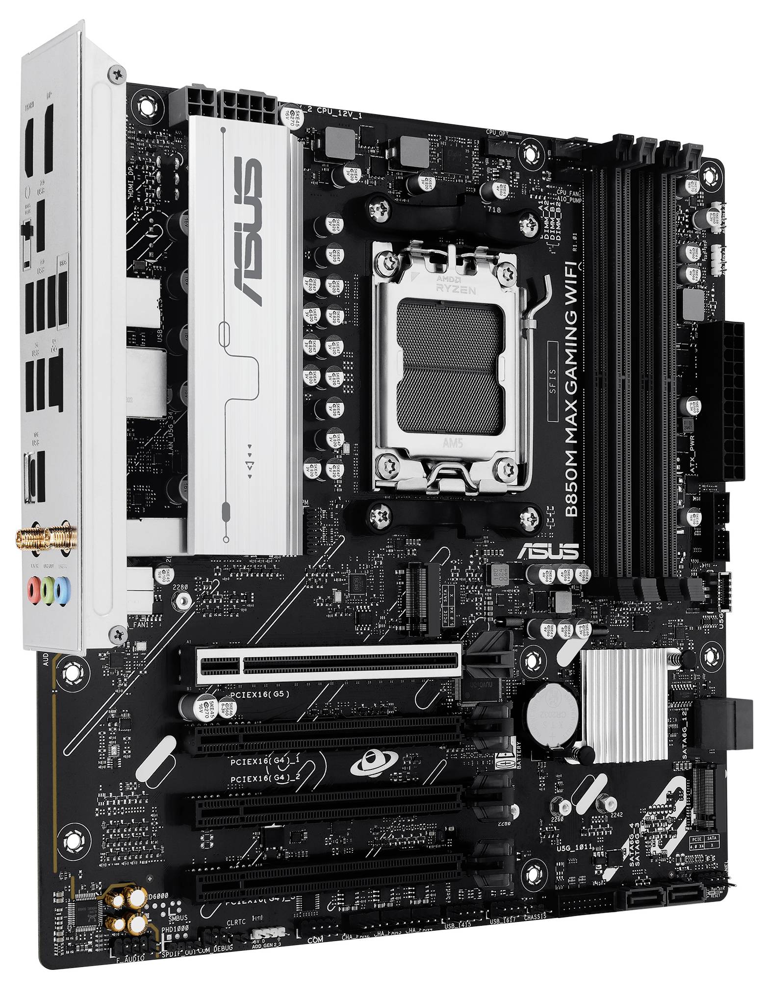 Asus B850M MAX Mainboard Sockel (PC) AMD® AM5 Formfaktor (Details) Micro-ATX Mainboard-Chipsatz AMD® B850