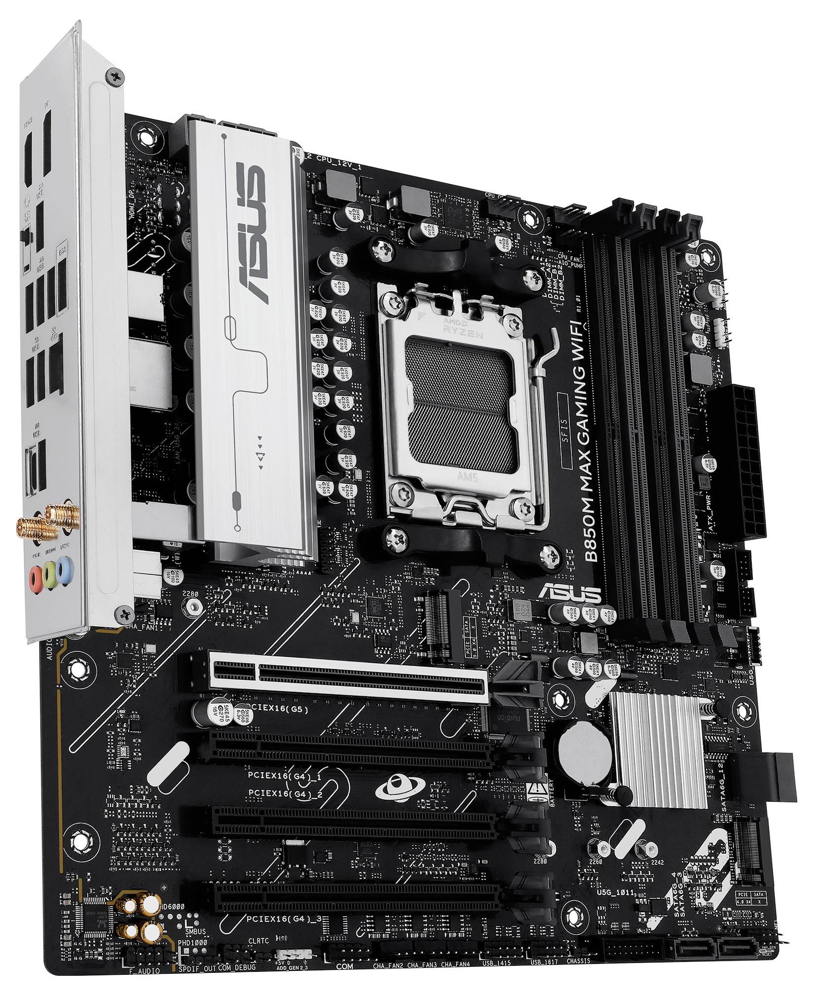 Asus B850M MAX Mainboard Sockel (PC) AMD® AM5 Formfaktor (Details) Micro-ATX Mainboard-Chipsatz AMD® B850