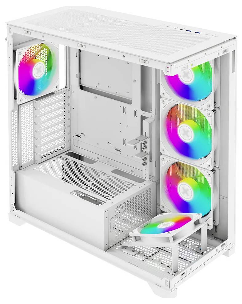 Xilence Gleam Midi-Tower PC-Gehäuse Weiß Seitenfenster