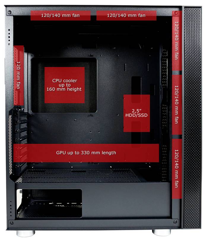 LC Power 8000B Midi-Tower PC-Gehäuse Schwarz