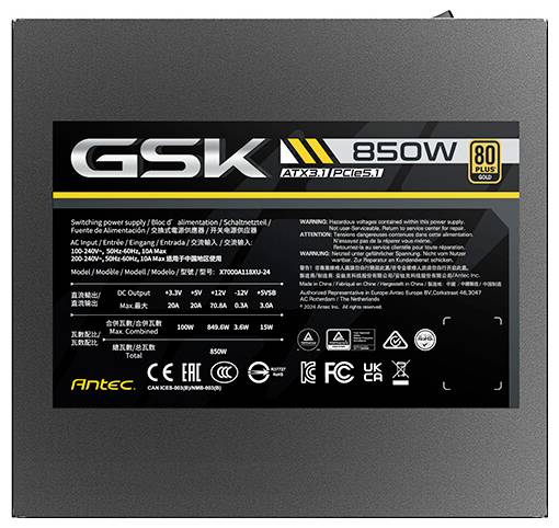 Antec GSK 850 EC PC Netzteil 850W ATX 80PLUS® Gold