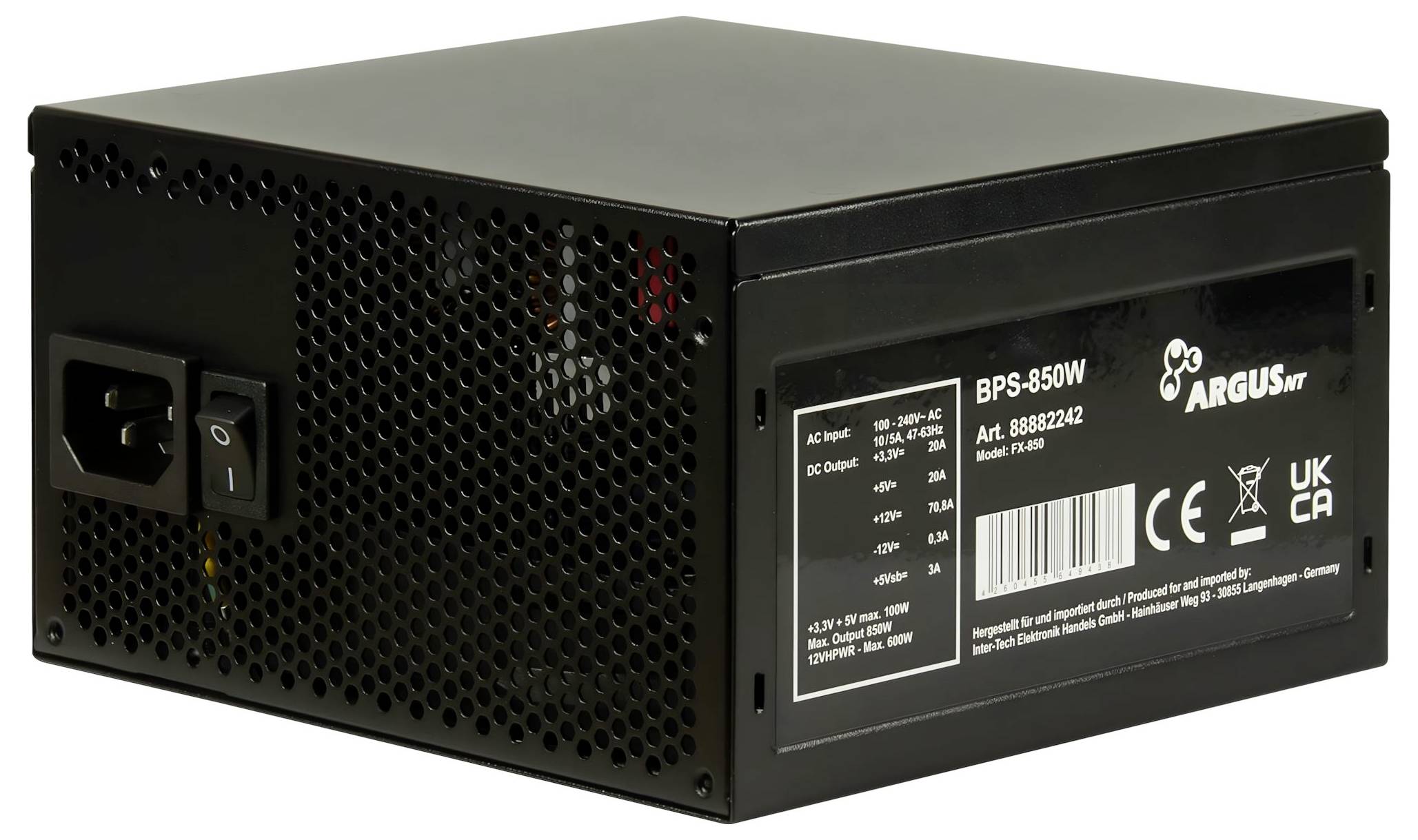 Inter-Tech BPS-850 PC Netzteil 850W ATX 80PLUS® Bronze