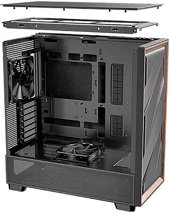 Antec FLUX SE Midi-Tower PC-Gehäuse Schwarz, Holz