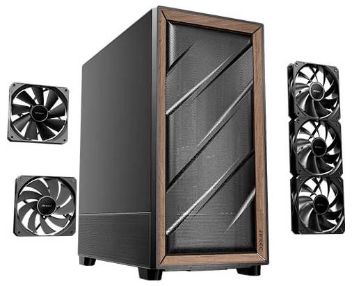 Antec FLUX SE Midi-Tower PC-Gehäuse Schwarz, Holz