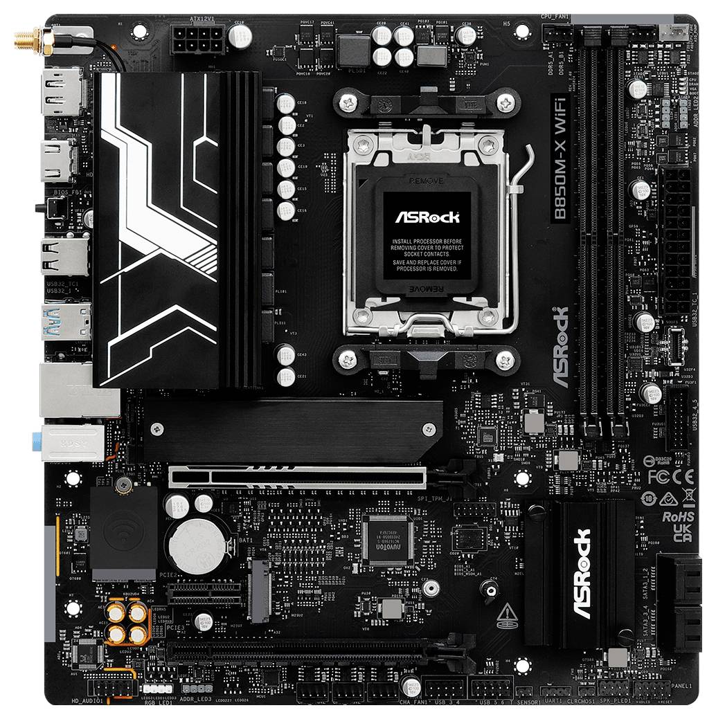 ASRock B850M-X Mainboard Sockel (PC) AMD® AM5 Formfaktor (Details) Micro-ATX Mainboard-Chipsatz AMD® B850