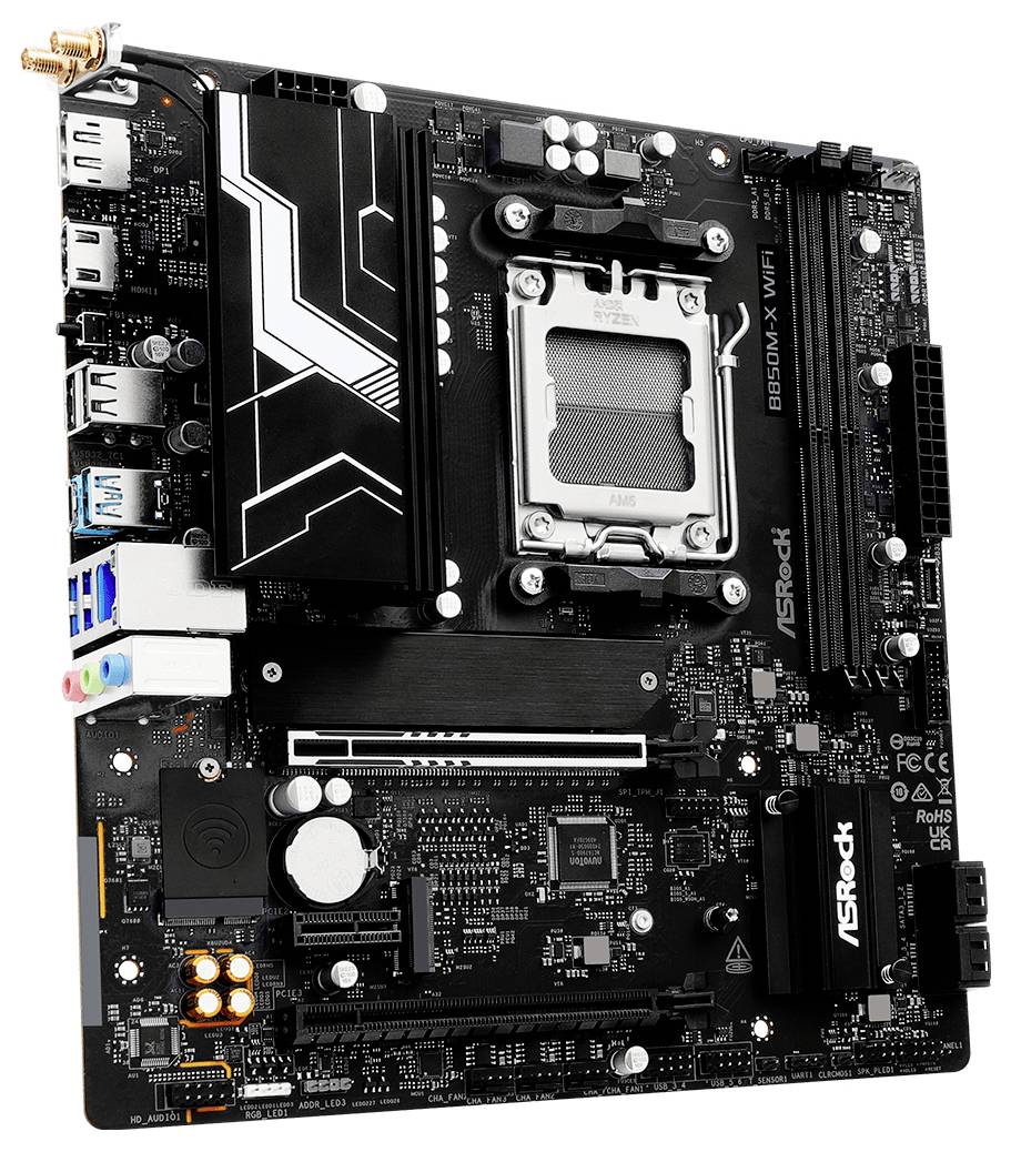 ASRock B850M-X Mainboard Sockel (PC) AMD® AM5 Formfaktor (Details) Micro-ATX Mainboard-Chipsatz AMD® B850