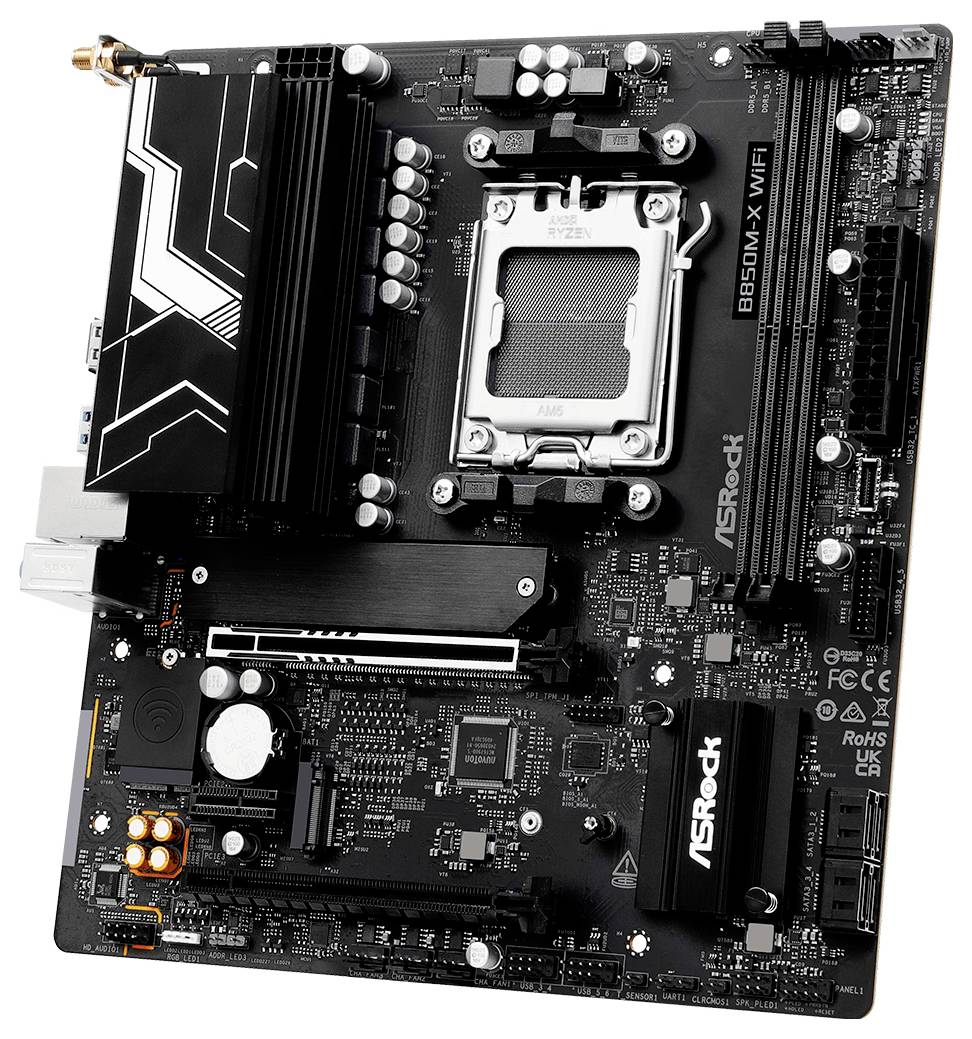 ASRock B850M-X Mainboard Sockel (PC) AMD® AM5 Formfaktor (Details) Micro-ATX Mainboard-Chipsatz AMD® B850