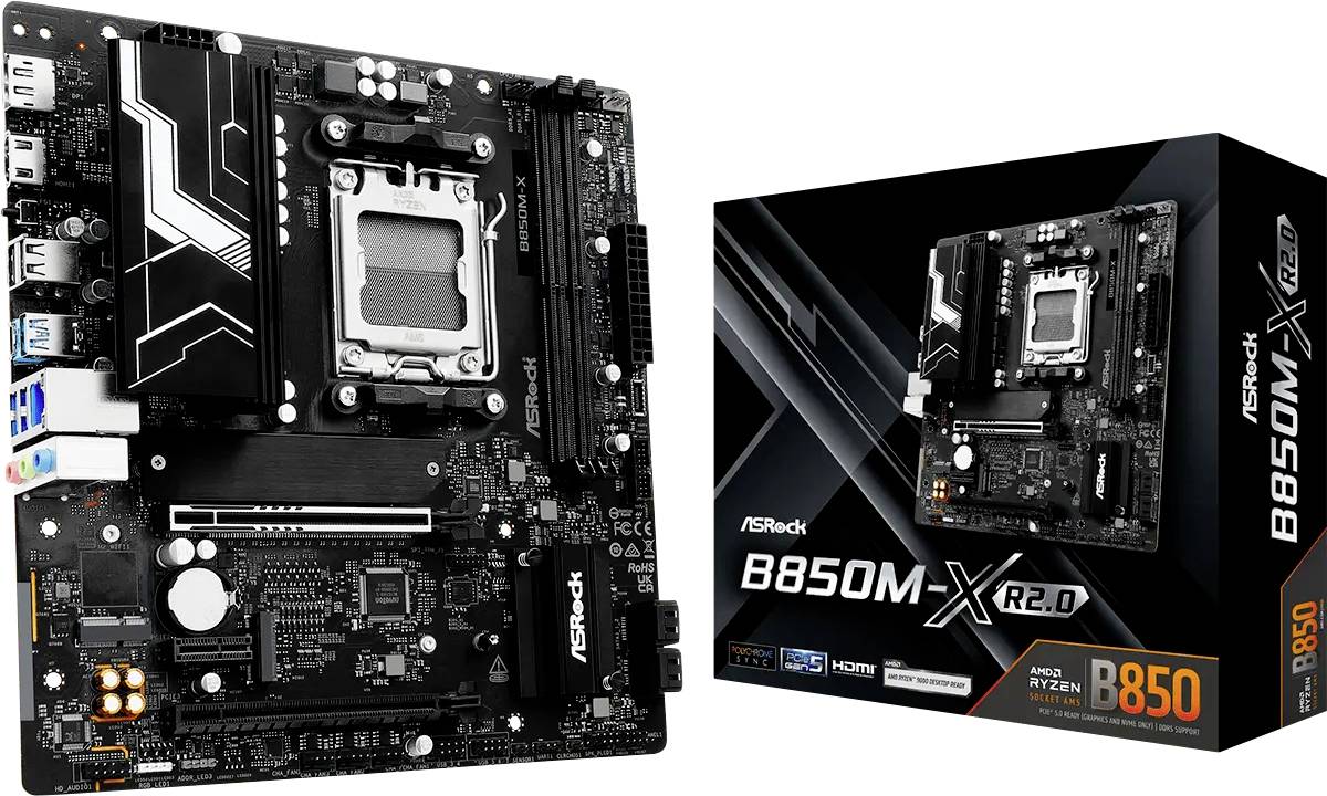 ASRock B850M-X Mainboard Sockel (PC) AMD® AM5 Formfaktor (Details) Micro-ATX Mainboard-Chipsatz AMD® B850