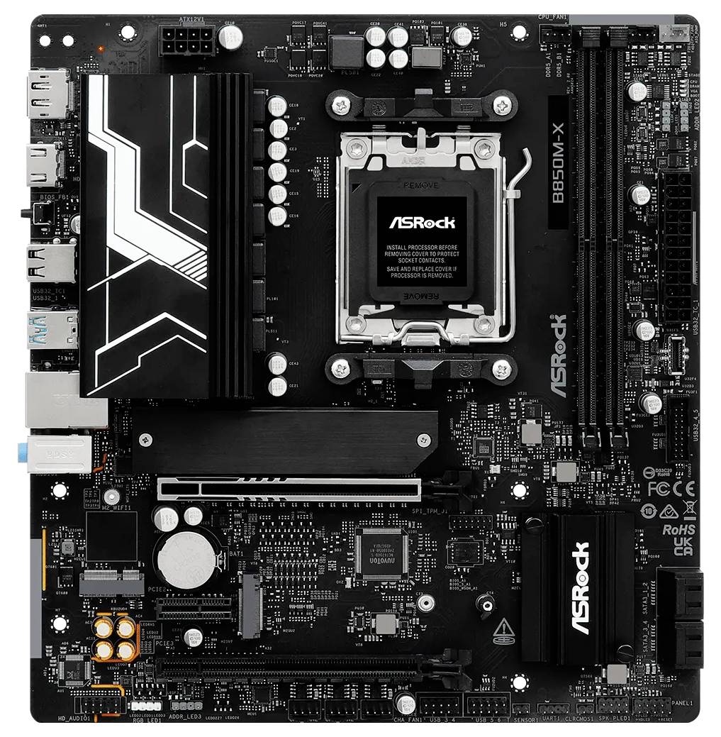 ASRock B850M-X Mainboard Sockel (PC) AMD® AM5 Formfaktor (Details) Micro-ATX Mainboard-Chipsatz AMD® B850