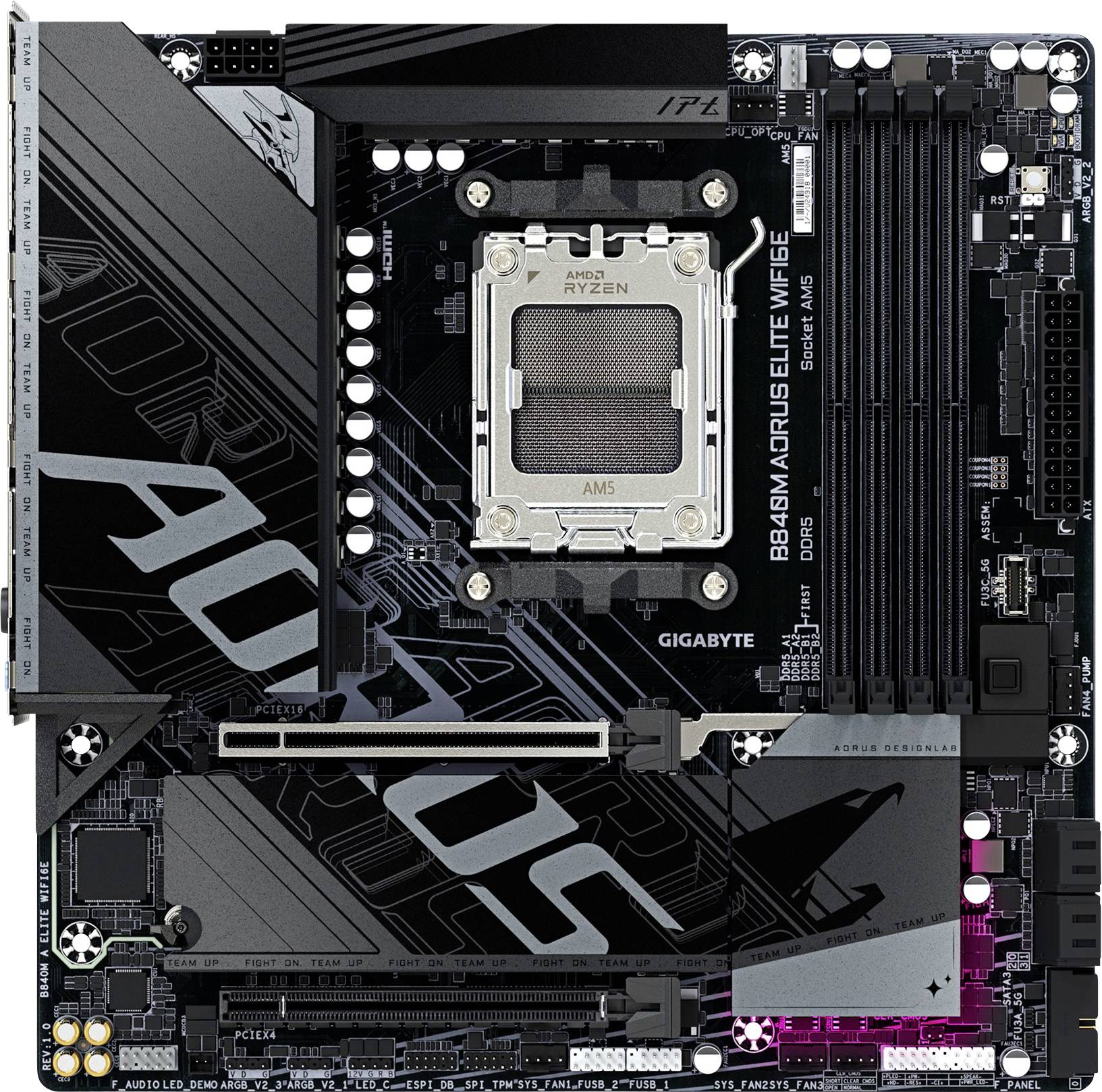 Gigabyte B840M Mainboard Sockel (PC) AMD® AM5 Formfaktor (Details) Micro-ATX Mainboard-Chipsatz AMD® B840