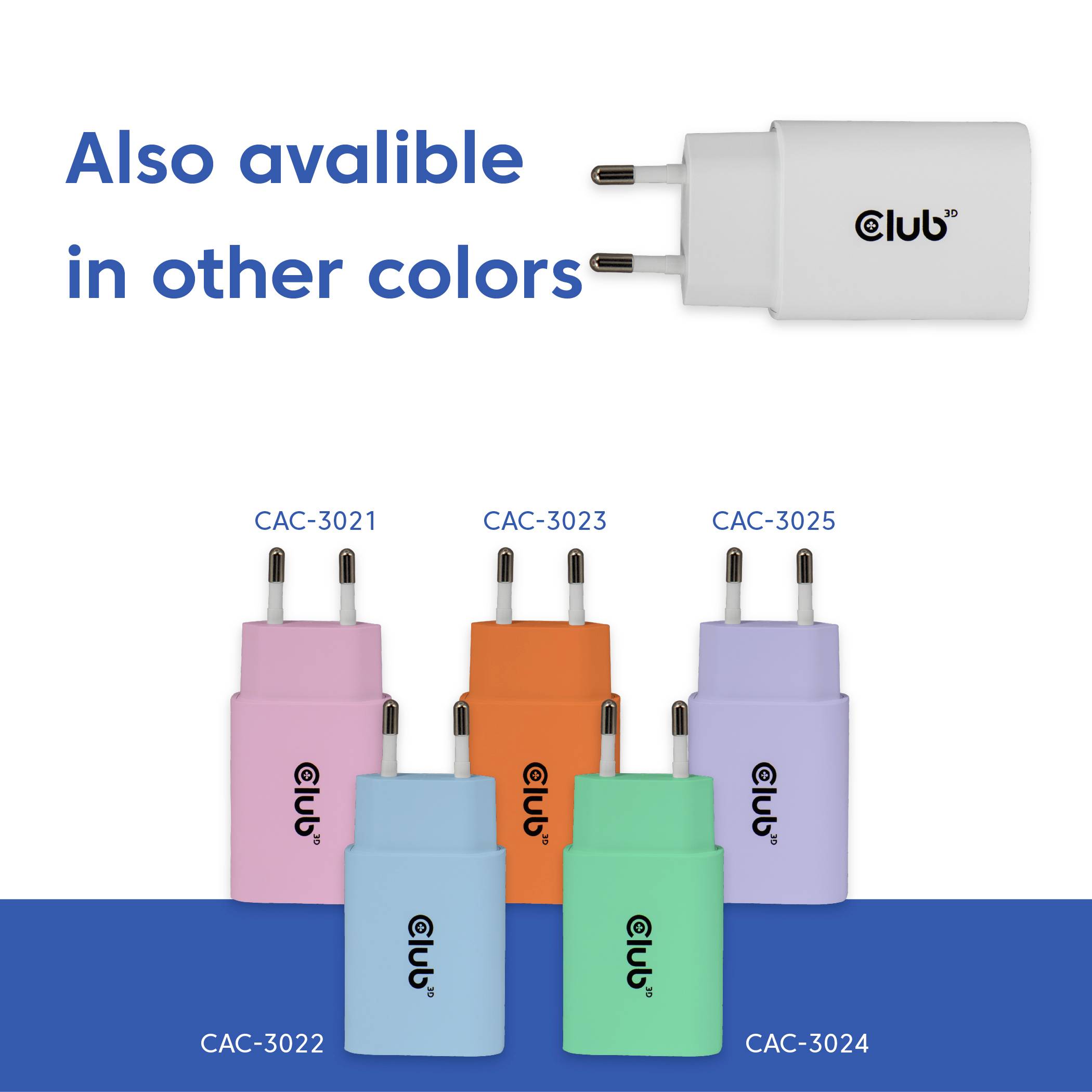 club3D CAC-3020 USB Ladegerät 30 W Weiß Innenbereich