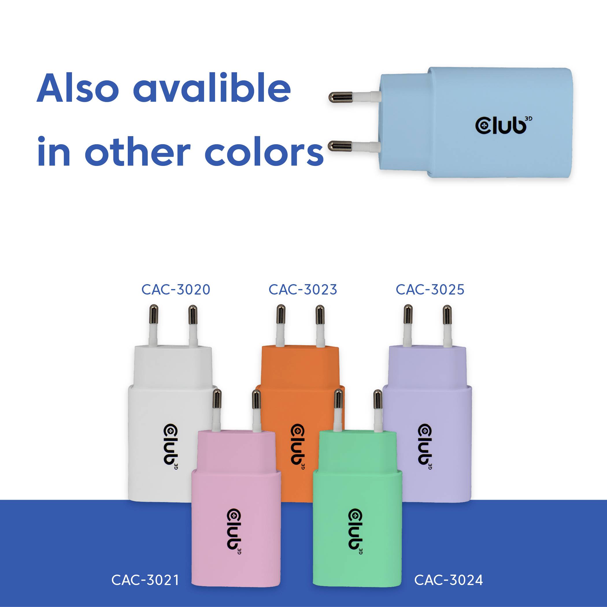 club3D CAC-3022 USB Ladegerät 30 W Blau Innenbereich